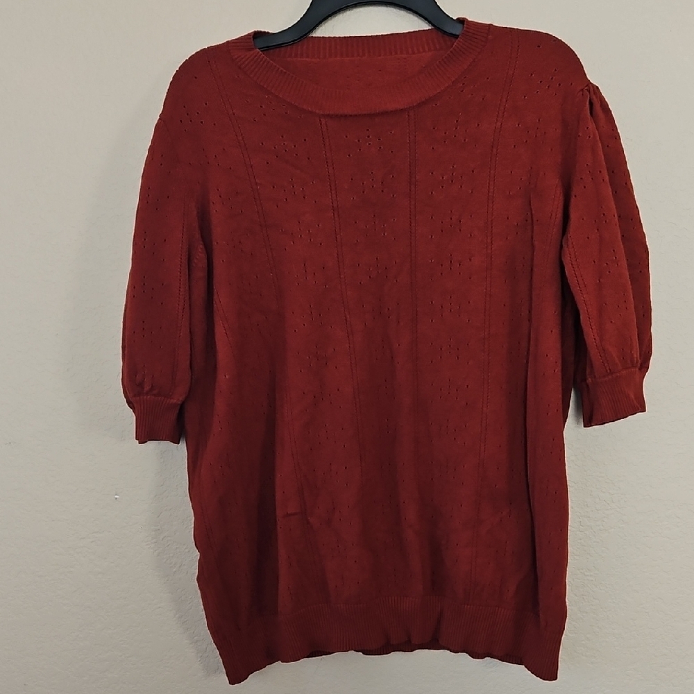 Women's Rust Puff Sleeve Sweater XXL‎